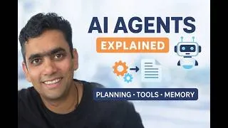 Thumbnail: AI Agents Explained in 5 Mins | What is an AI Agent & Its Capabilities | Planning, Tools, Memory