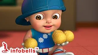 Thumbnail: गोल गोल लड्डू की लड़ाई! - Siblings Fight | Hindi Rhymes for Children | Infobells #brothersisterfight