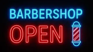 Thumbnail: Barber Shop Open | STATIC SIGN | 12 HOURS