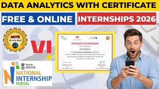 Thumbnail: FREE Data Analytics Internship 2026 | AI Internship Online with certificate | Work From Home