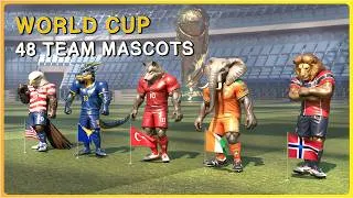 Thumbnail: ALL 48 Country MASCOTS for FIFA World Cup 2026 🏆 (3D Showcase)