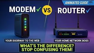 Thumbnail: Modem vs. Router: Stop Confusing Them! (The Difference Explained)