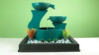 Thumbnail: DIY Beautiful Indoor Tabletop Water Fountain With Cement For Home And Office Decoration