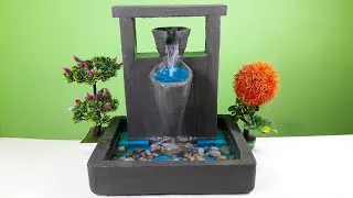 Thumbnail: DIY Creative Modern Design Indoor Water Fountain At Home Using Cement And Thermocol