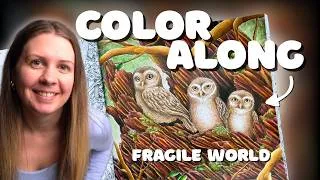 Thumbnail: Color Along: Guided Step-by-step Tutorial in Kerby Rosanes' Fragile World 🦉 Forest Owlets