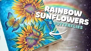 Thumbnail: How to Color RAINBOW Sunflowers and Butterflies 🌈 Hanna Karlzon's Summer Nights
