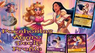 Thumbnail: Pocahontas Aggro No Challenge Deck Profile | Disney Lorcana 💛💜