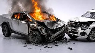 Thumbnail: Crashing Tesla Cybertruck 😱 Extreme Diecast Car Crash Test 🔥 RP