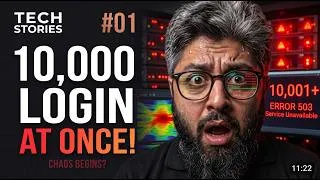 Thumbnail: What Happens When 10,000 Users Login at the Same Time? | Tech Stories #01
