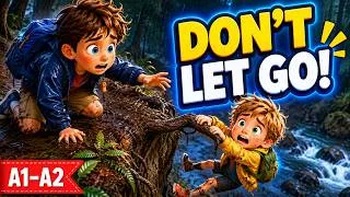 Thumbnail: His Best Friend Slipped Off the Trail! | Easy English Story (A1–A2)