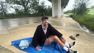 Thumbnail: 10 Minutes With A Man Sleeping Underneath a Bridge During a Rain Storm