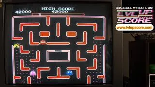 Thumbnail: Ms. Pac-Man (Tengen) [Normal/Booster: On/ Arcade Maze/Lvl 7 Start] - Score: 75,300 - OG NES Hardware