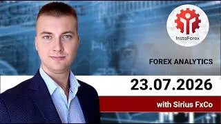 Thumbnail: Forex forecast on GOLD, EUR/USD, GBP/USD, USD/JPY, USD/CAD on 23/07/2026 from Sirius FxCo