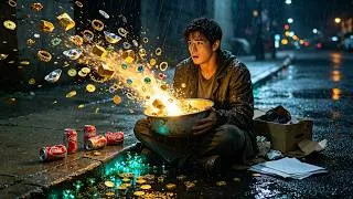 Thumbnail: Divine furnace turns cans to gold, paper to pills. Unemployed guy becomes world's richest!