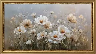Thumbnail: Vintage White Daisies Reverie Painting | Gold Frame TV Art | Art Screensaver for TV | Wallpaper