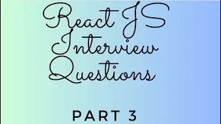 Thumbnail: Frontend Interview Preparation | React Js Interview Question Part 3 | Memoization technique