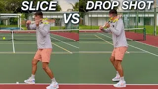 Thumbnail: Backhand Slice vs Backhand Drop Shot | Demonstrative Explanation 