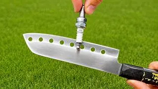 Thumbnail: 🔪 Razor-Sharp Knives in 1 Minute! Learn the Spark Plug Sharpening Method Like a Pro