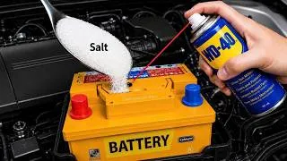 Thumbnail: Never buy new batteries again! Mix WD-40 + Salt and see what happens 🔋😲