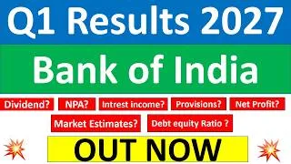 Thumbnail: Bank of India q1 results 2027 | BOI results today | Bank of India Share News | Bank of India Share