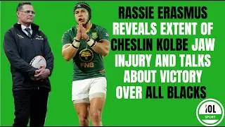 Thumbnail: Cheslin Kolbe Jaw Injury & Squad Updates: Rassie Erasmus & Siya Kolisi Post-Match Press Conference