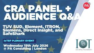 Thumbnail: CRA panel discussion + Q&A: Xitex, TUV SUD, Element, ITRON, Siemens, Direct Insight, and SafeShark