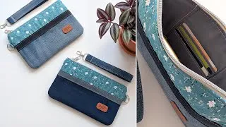 Thumbnail: 🌿How to Make a Diagonal Patchwork Small Denim Crossbody Bag Out of Old Jeans 🌱 Bag Tutorial 🍃Upcycle