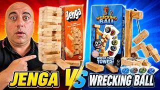 Thumbnail: wreckingball Hardwood Tower Stack Game with Action Cards & Real Wrecking Ball