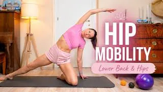 Thumbnail: Gentle Hip Mobility & Pelvic Floor Awareness Routine | Slow Stretch for Lower Back & Hips