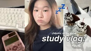 Thumbnail: STUDY VLOG: midterms, pure chaos, note-taking, post-exam, burnt out 