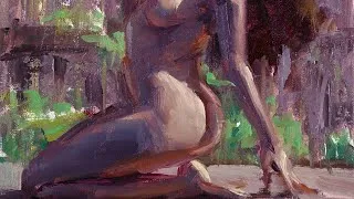 Thumbnail: By the pool, Brush Strokes in Real Time; oil painting figure art process video