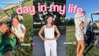 Thumbnail: SUMMER DAY IN MY LIFE VLOG 🌅| sunrise, swim team, baking, + family dinner vlog