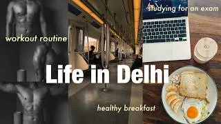 Thumbnail: A Realistic Pre-Exam Day in Delhi | DU Student Life (Study, Work & Eating Out📚💻🏋️🥪)