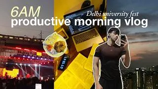 Thumbnail: 6 AM Productive Morning vlog (A day in a life of Delhi University student💻🎶📚)