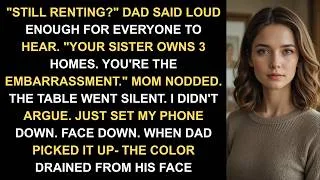 Thumbnail: "Still Renting?" Dad Said Loud Enough for Everyone to Hear. "Your Sister Owns 3 Homes. You're the ..