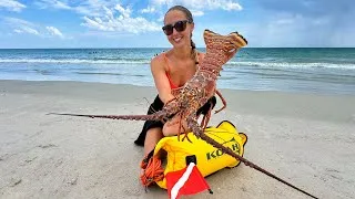 Thumbnail: Catching GIANT Florida Lobster From The Beach & Spearfishing In the Bahamas (Catch, Clean and Cook)