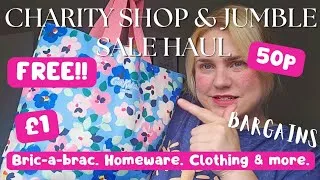 Thumbnail: Charity Shop & Jumble Sale Haul ✨️ Free items!! Lots of bargains i love it 😍