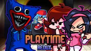 Thumbnail: Playtime Redux But It's Huggy Wuggy Vs. GF & Nene - FNF Cover