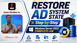 Thumbnail: Restore Active Directory System State Backup Step-by-Step | Windows Server 2022 Complete Lab