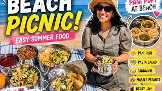 Thumbnail: Spontaneous Beach Picnic 🌊 | Easy Summer Recipes + Pani Puri, Pasta Salad & More!