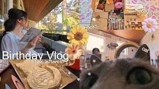 Thumbnail: #42 how I spent my birthday as an introvert 🎂 | cozy birthday vlog, books, cats & nature