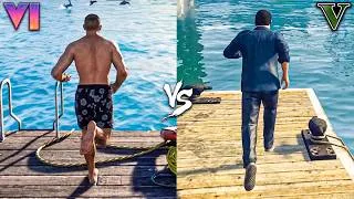 Thumbnail: GTA 6 vs GTA 5 comparison- Graphics, Detailed, Mechanics & More.