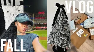 Thumbnail: fall prep vlog! 🍂 braves game date night, fall decor, halloween tree + fall wardrobe finds