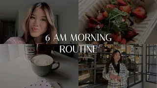 Thumbnail: 6 AM COZY "THAT GIRL" MORNING ROUTINE | healthy habits, starbucks recipe, productive to-do list