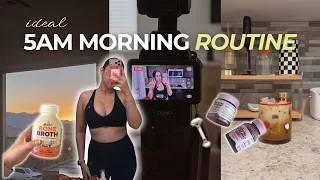 Thumbnail: 5AM *productive* morning routine🌱 anti-inflammatory supplements, workout motivation