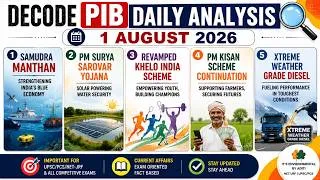 Thumbnail: Daily PIB Analysis | 1 August 2026 | All Competitive Exams