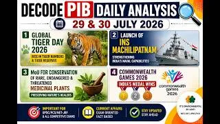 Thumbnail: PIB Daily Analysis | 29 and 30 JULY 2026