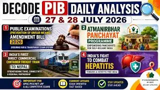 Thumbnail: Daily PIB Analysis | 27 and 28th JULY 2026 |All competitive exams #pib #pibanalysis