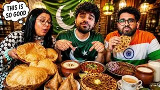 Thumbnail: Indian Friends Try Authentic Pakistani Breakfast for the First Time! 🇵🇰🇮🇳 (Shocking Reactions!)