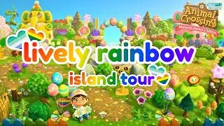 Thumbnail: i built a color-coordinated rainbow island to celebrate pride month! | acnh island tour | prideopia!